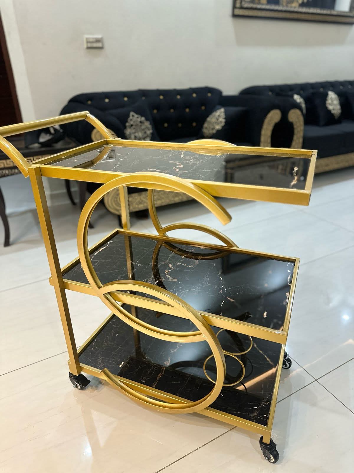 Wooden tea trolley