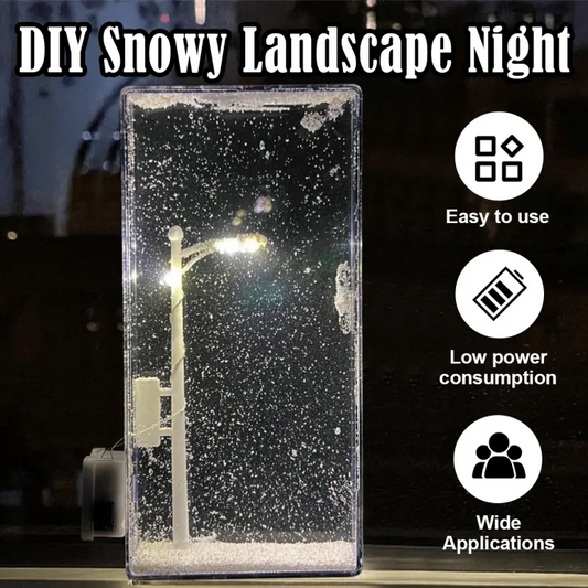 Snowy Night Flowing Lamp Snow Scene Street [ DIY ]