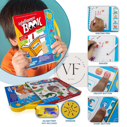 Electronic Intelligence Book -Colourful Audio Interactive Learning Book – Fun Phonics and Alphabet Learning for Toddlers