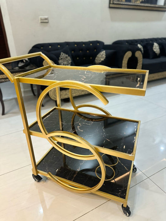 Wooden tea trolley
