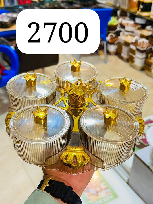 Acrylic dry fruit dish with lids